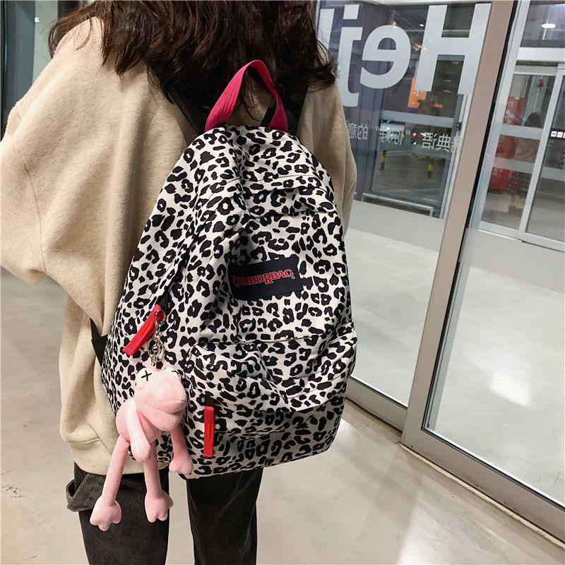 Ba Lô Đi Học Chống Thấm Nước In Họa Tiết Da Báo Thời Trang Cho Cặp Đôi