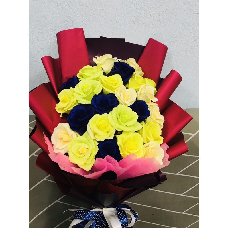 bó hoa Hồng giấy nhún 25 bông