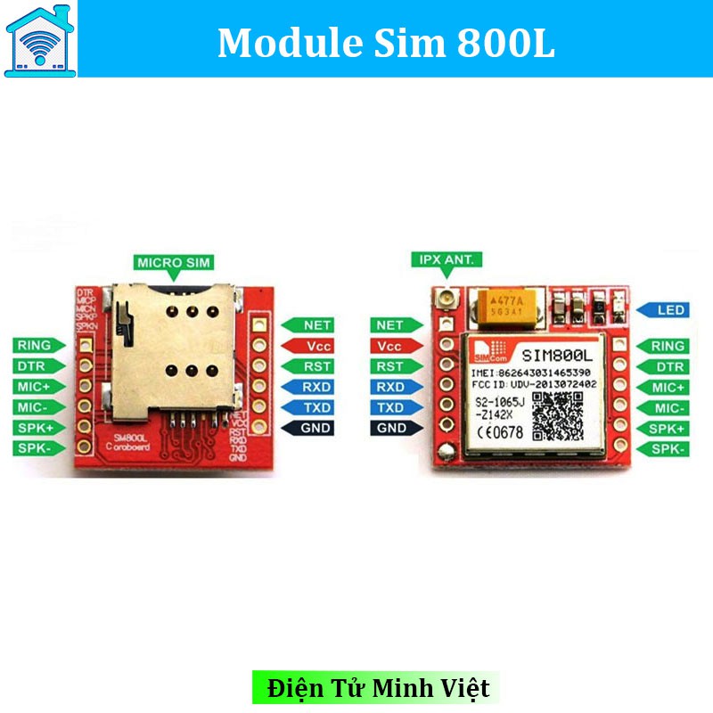 Mạch phát triển GSM GPRS SIM800L MICROSIM SIM800L