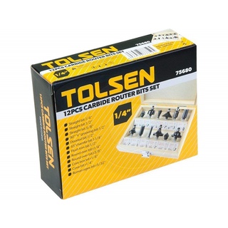 Bộ mũi phay 12 món cốt 6.35 tolsen 75680