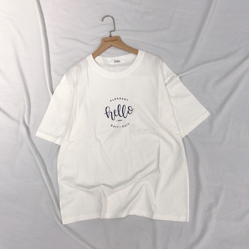 Áo Thun Hello Form Rộng To Hàng Quảng Châu TN95 Chất Thun Khô Mỏng Mát