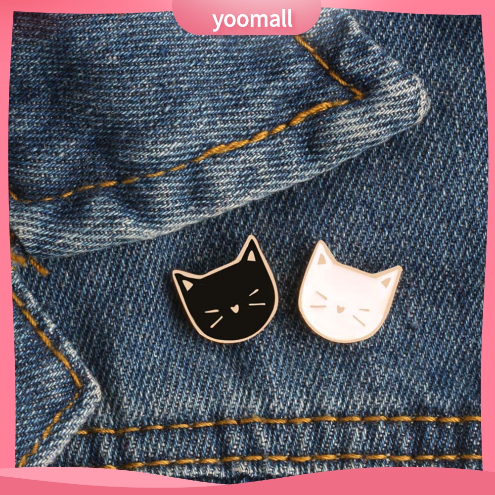 Set 2 ghim cài áo hình mặt mèo đáng yêu cho nữ