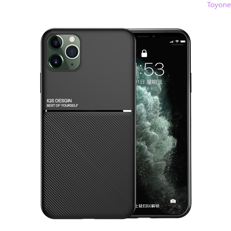 Ốp Điện Thoại TPU Mềm Chống Sốc Phối Da Bề Mặt Nhám Có Từ Tính Dành Cho iPhone 12 pro max 12 12 pro 12 mini