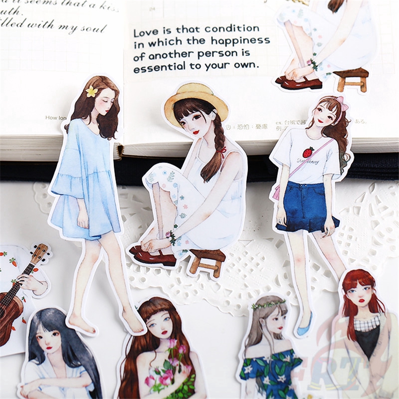 ❀ Forest Girl Diary Manual Stickers ❀ 15Pcs/set DIY Fashion Album Scrapbooks Decor Stickers