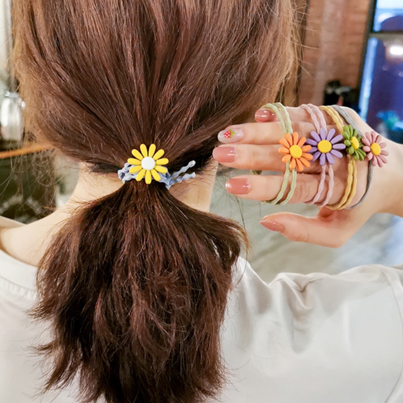 Dây buộc tóc hình hoa cúc nhỏ nhiều màu sắc thời trang xinh xắn cho nữ