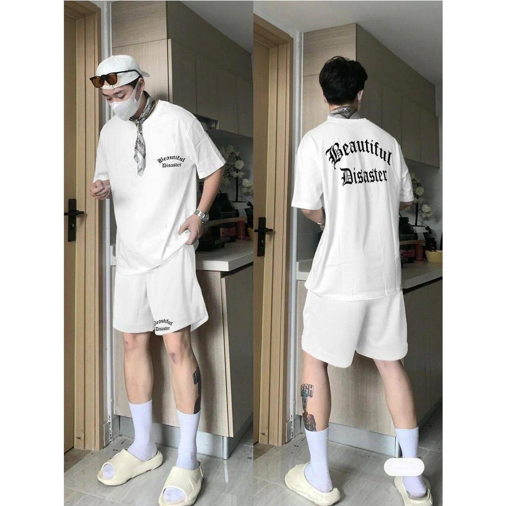 Bộ Hè Nam Cao Cấp Họa Tiết Chữ BEAUTIFUL Hot Nhất 2023