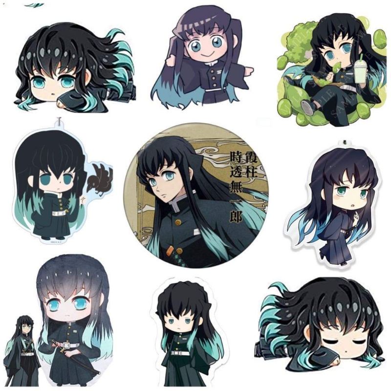 10-50 hình dán Stickers Muichirou Kimetsu No Yaiba decal