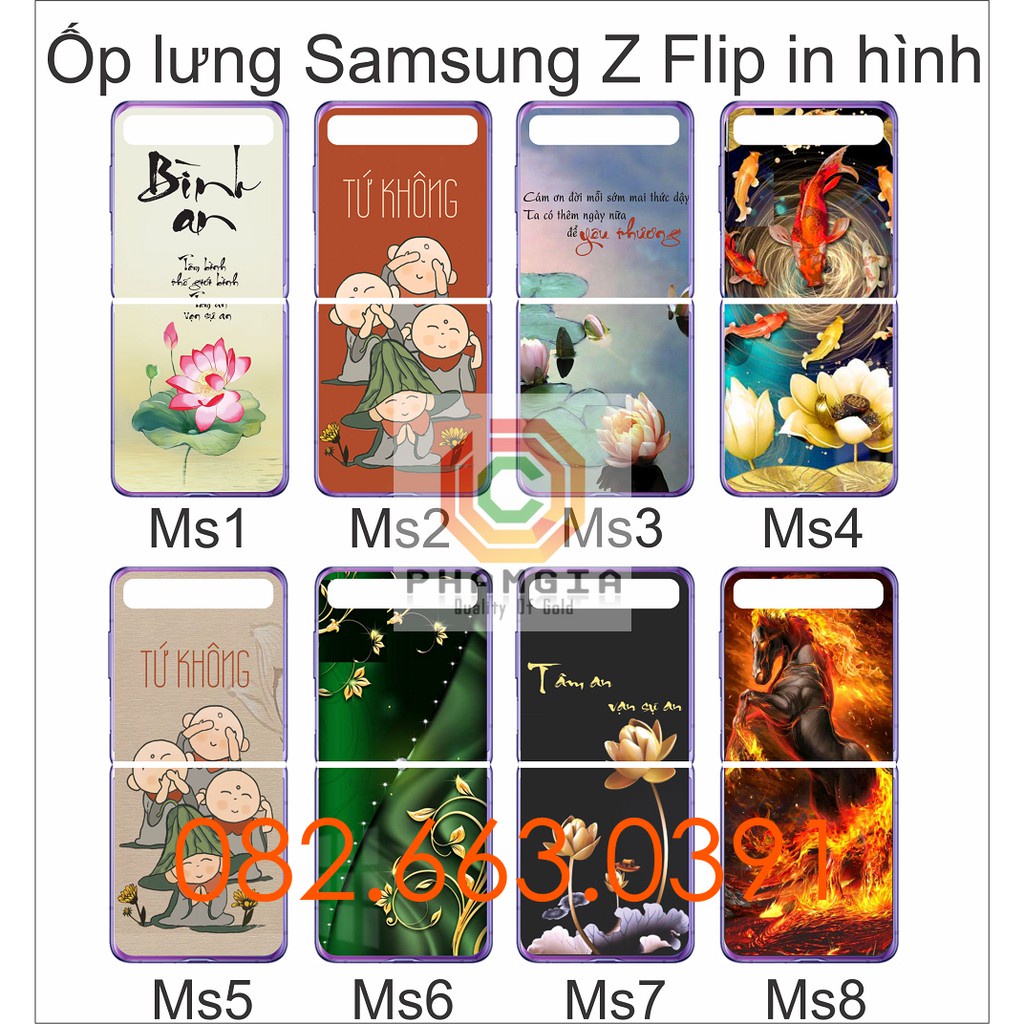 Ốp lưng Samsung Z Flip in hình thư pháp nhiều mẫu đẹp