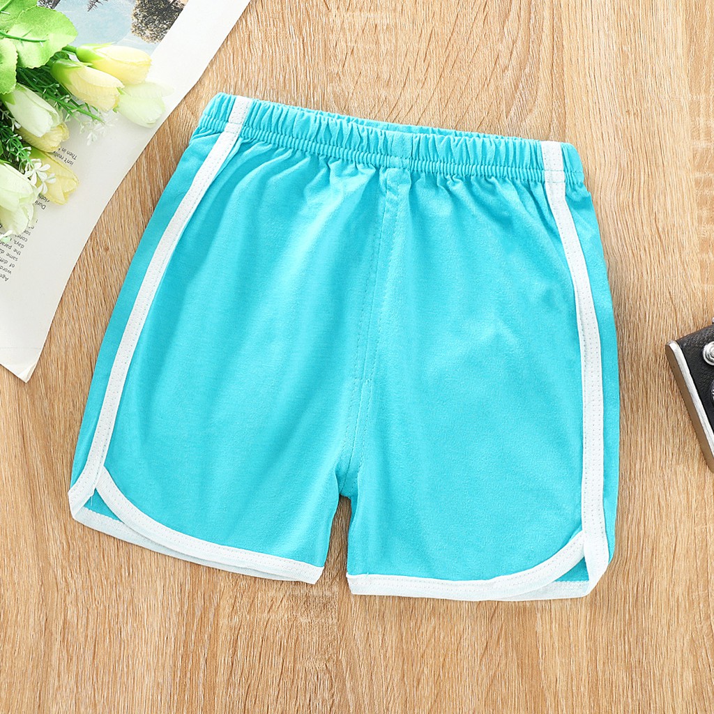 Quần Short Cotton Mềm Màu Trơn Lưng Thun In Họa Tiết Hoạt Hình Thời Trang Mùa Hè Cho Bé 1-6 Tuổi