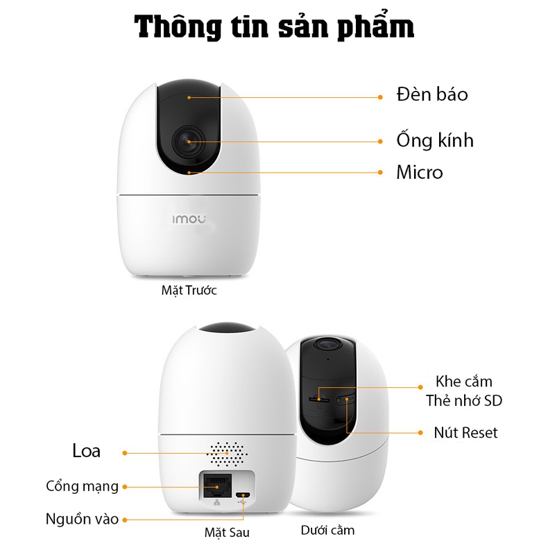 Camera IP Wifi IMOU IPC-A42P-B 4.0Mpx - xoay 360 Độ - Hàng chính hãng