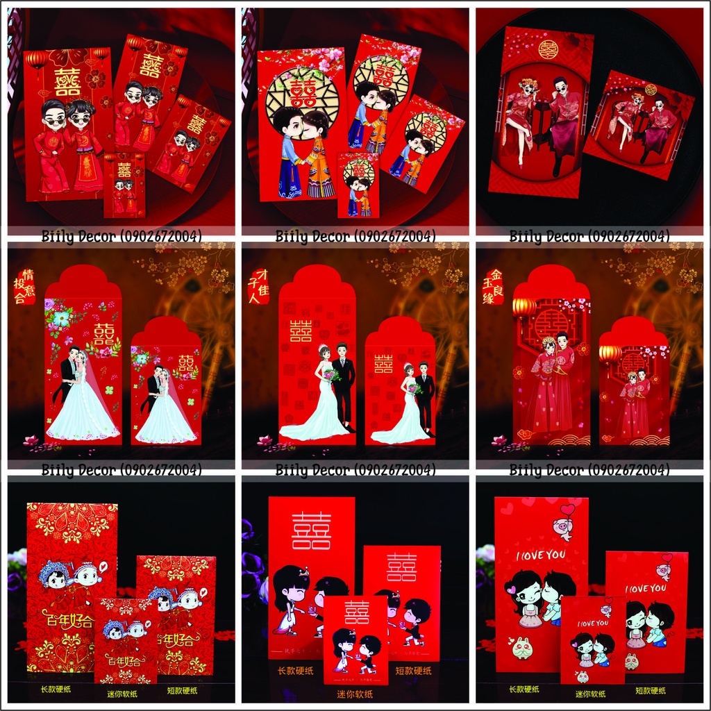 LÌ XÌ BƯNG QUẢ COUPLE SIZE LỚN (6 cái)