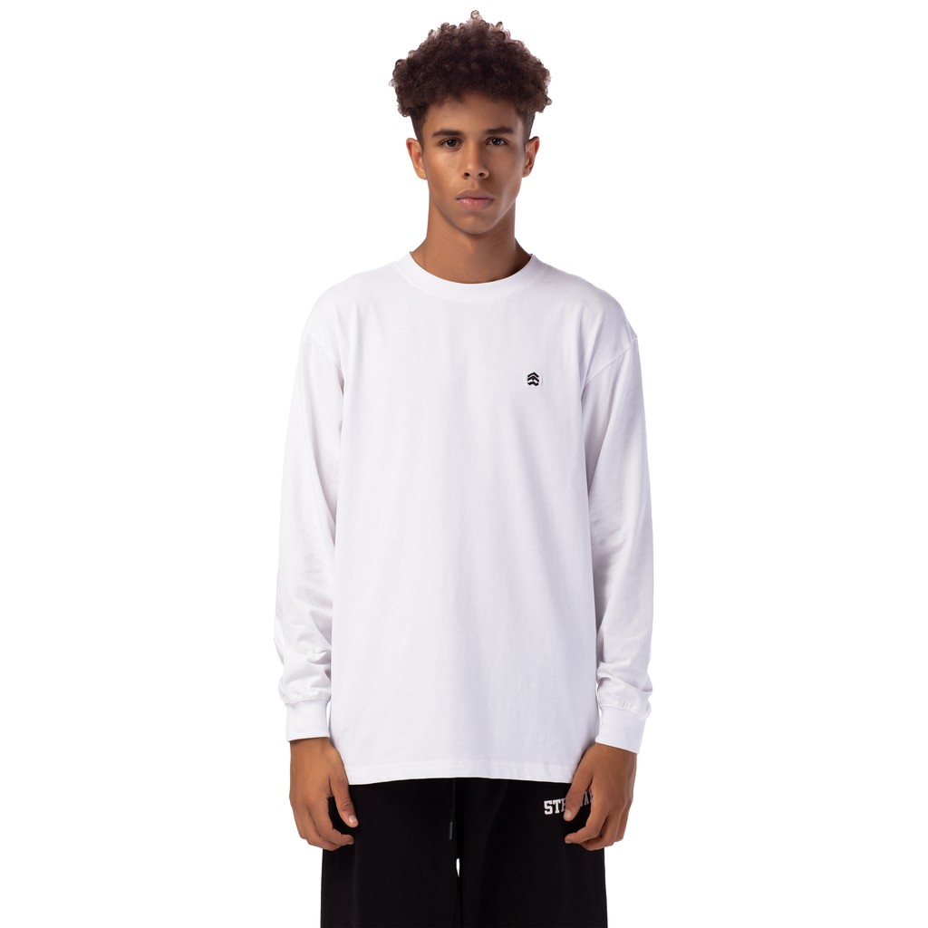 5THEWAY Áo Thun Tay Dài Trắng Logo Đen 5TW/RTW Traditional Fit Tee