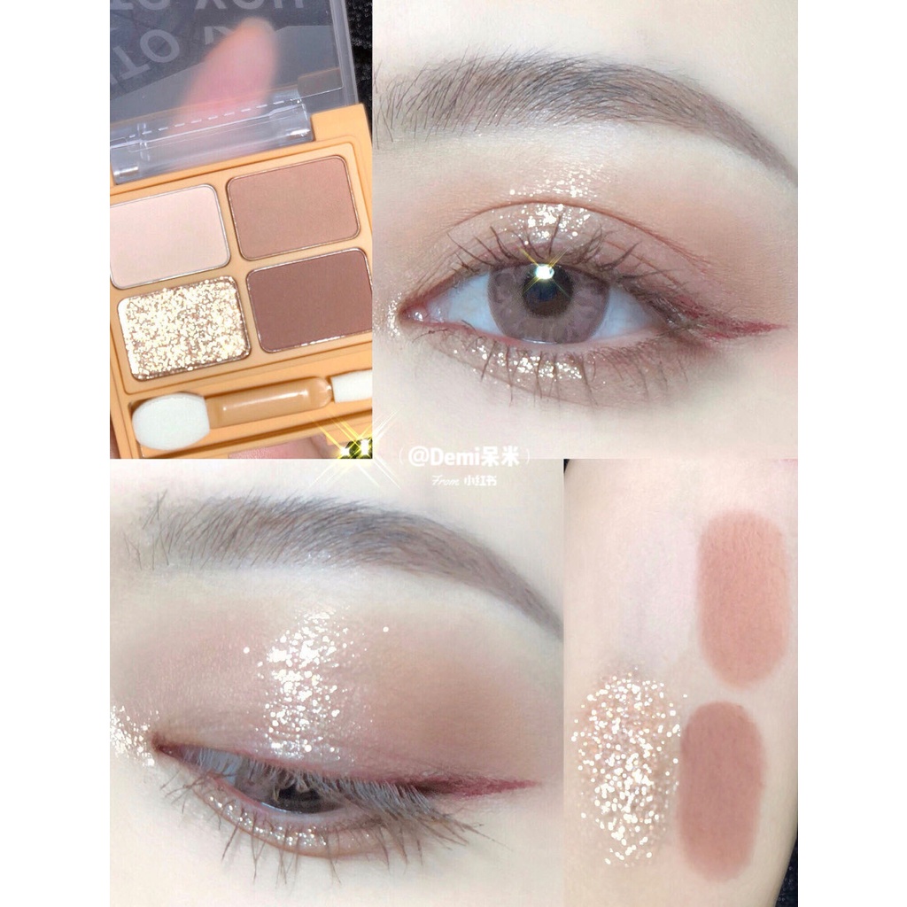 Bảng phấn mắt 4 màu tông nude xinh xắn tự nhiên dành cho học sinh  Nội Địa Trung