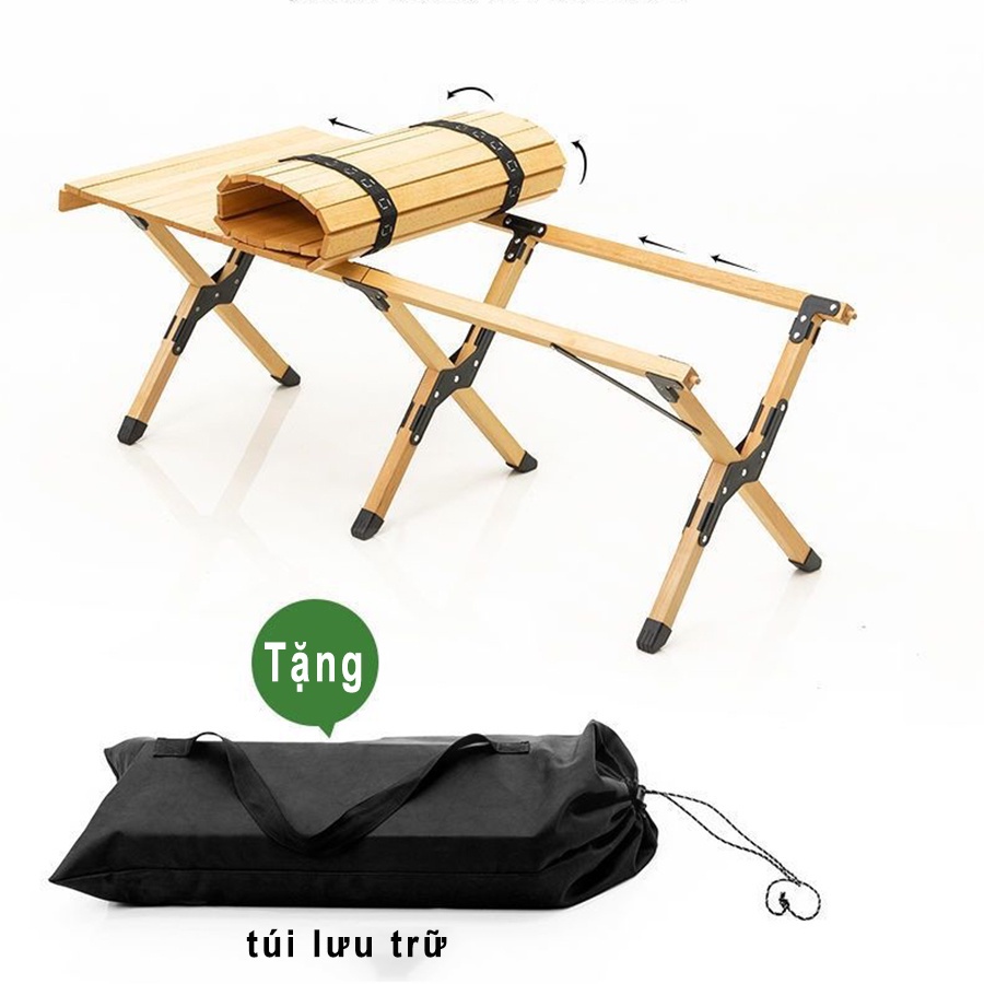Bàn gấp gọn thông minh dã ngoại kiểu dáng hiện đại nhiều kích thước ( Có túi đựng )