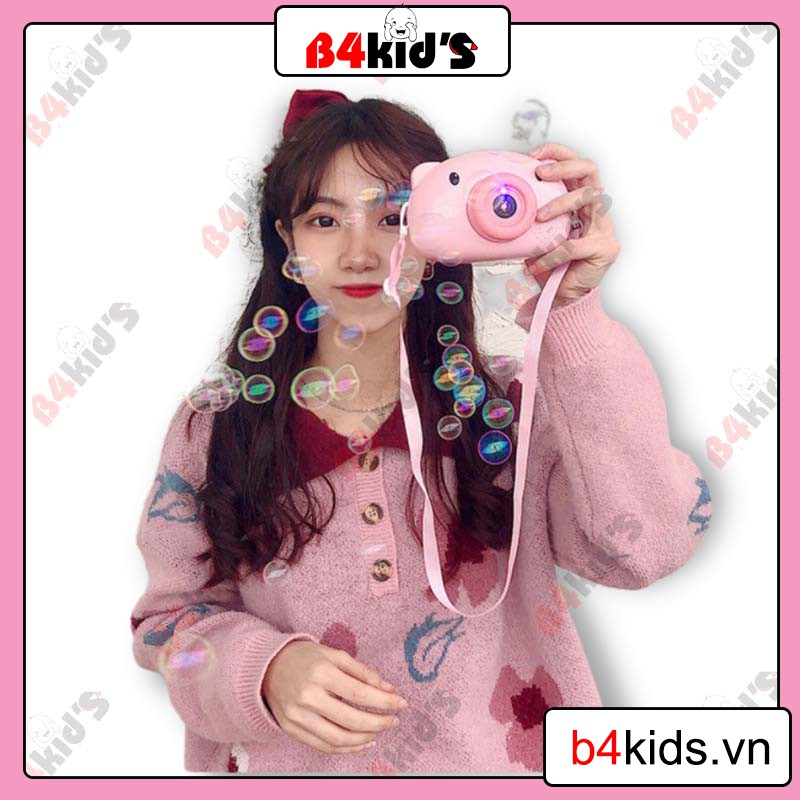 Đồ chơi cho bé Máy chụp hình phun bong bóng hình mặt heo, đồ chơi trẻ em giá rẻ B4KIDS - H5