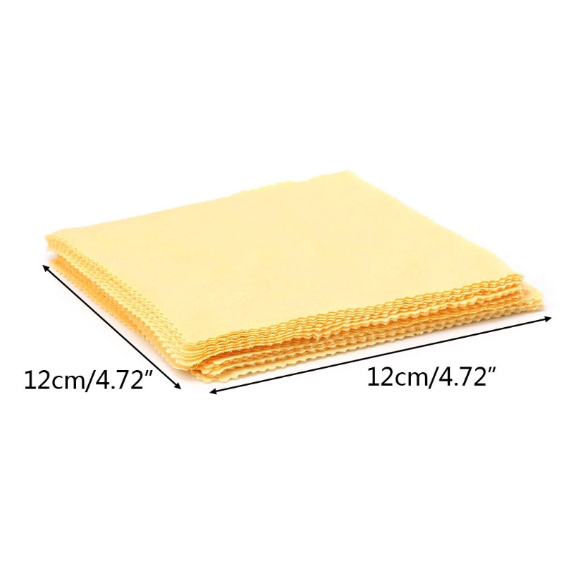Bộ 100 khăn lau trang sức mạ vàng/mạ bạc bằng vải nhung kích thước 12x12cm