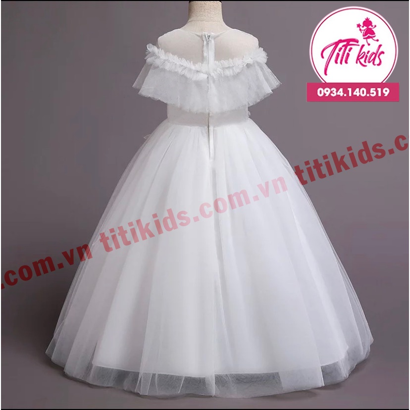 Đầm Công Chúa Bé Gái TiTiKids Đầm Xếp Ly Cổ Không Tay CC159