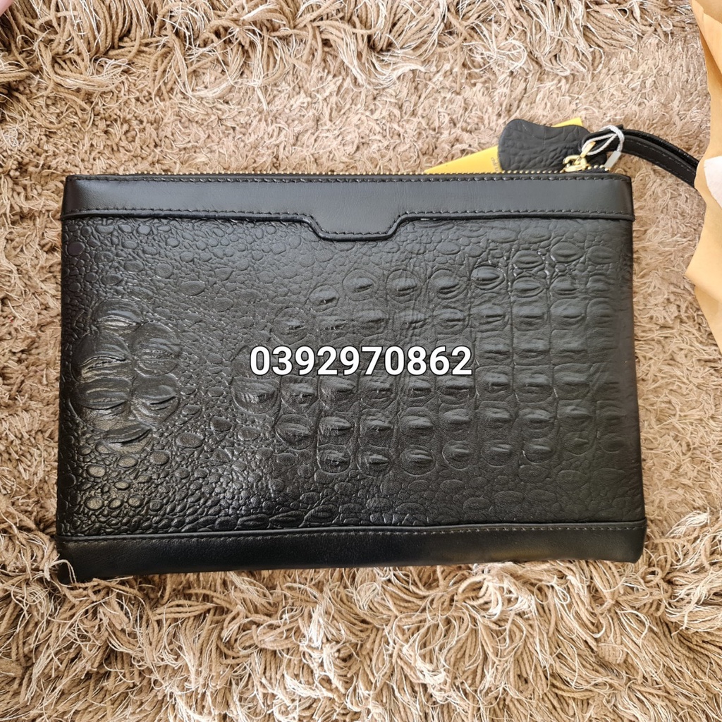 Clutch cầm tay nam da bò thật  - 100% da bò thật BH 1 năm sang trọng cho cánh mày dâu