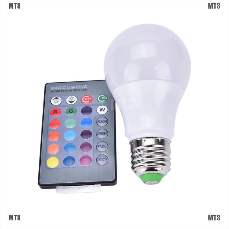 Bóng Đèn Led Đổi Màu Rgb E27 Rgb 85-265v Kèm Điều Khiển Từ Xa Mt3