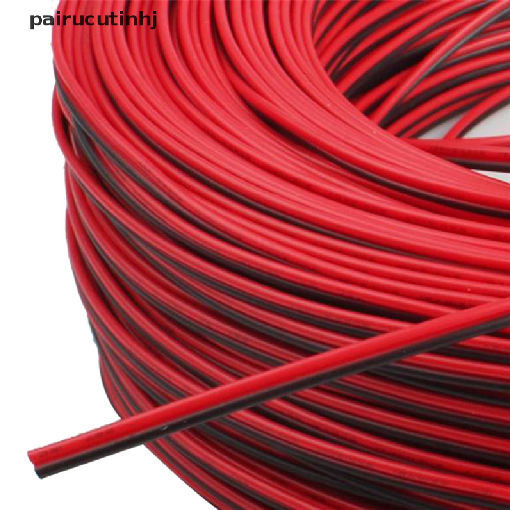 Cặp Dây Cáp Nối Đèn Led Xe Hơi / Xe Máy 2Pin 10m Màu Đỏ / Đen