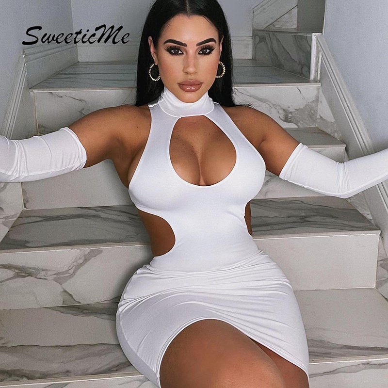 Sweeticme Đầm Ôm Cắt Xẻ Gợi Cảm Thời Trang