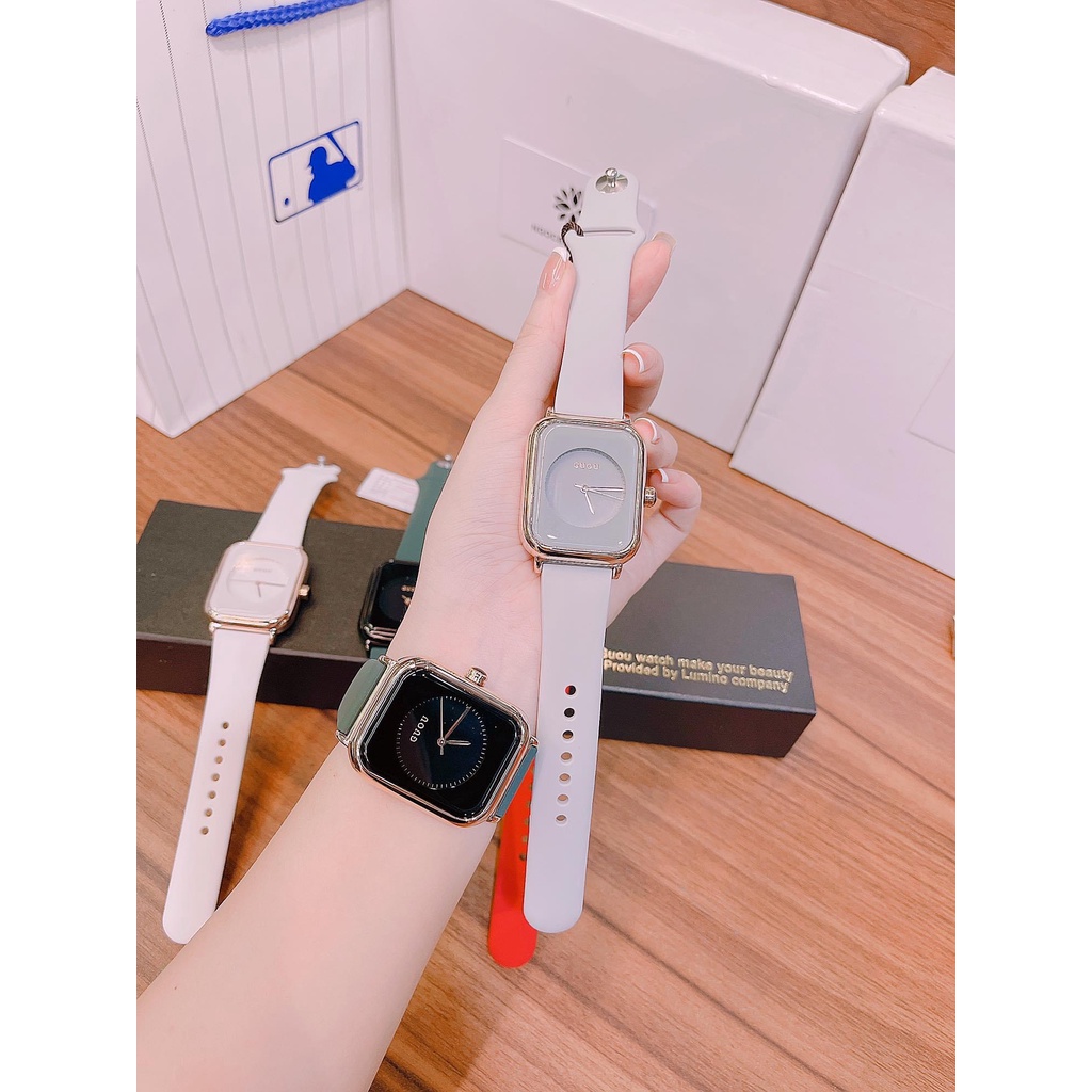 Đồng hồ guou nữ quai silicon mặt chữ nhật siêu hot 2022, bảo hành 12 tháng | BigBuy360 - bigbuy360.vn