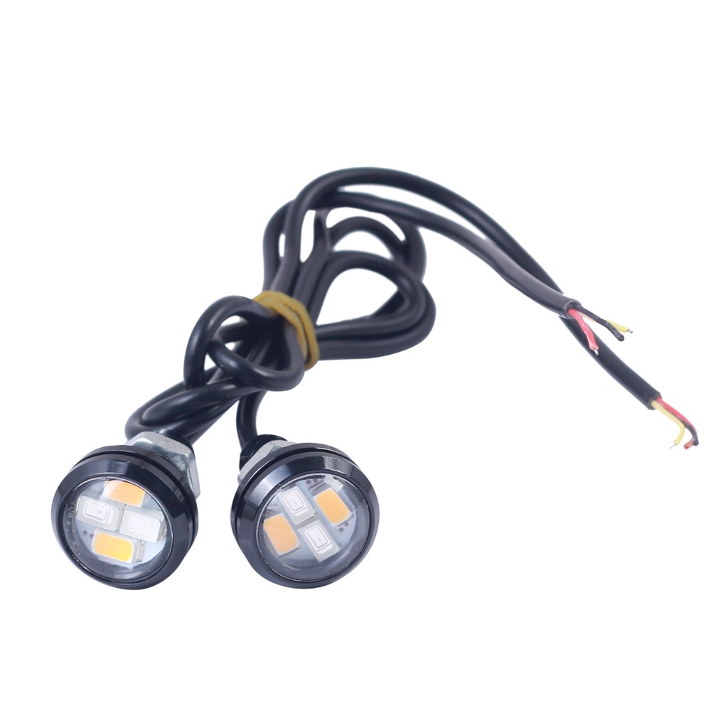 Bộ 2 led xinhan nút áo gắn xe máy (đen-sáng 2 màu)