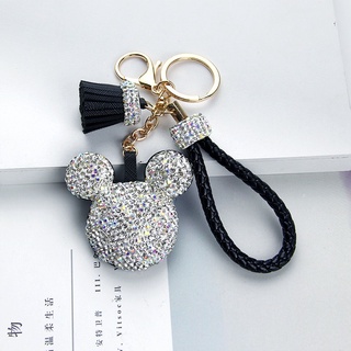 [ Móc khoá cao cấp ] Móc khoá mickey đá dây da