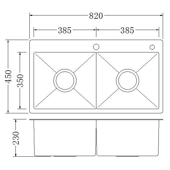 Chậu rửa chén Handmade Inox SUS 304 Eurolife C21 (Trắng bạc)