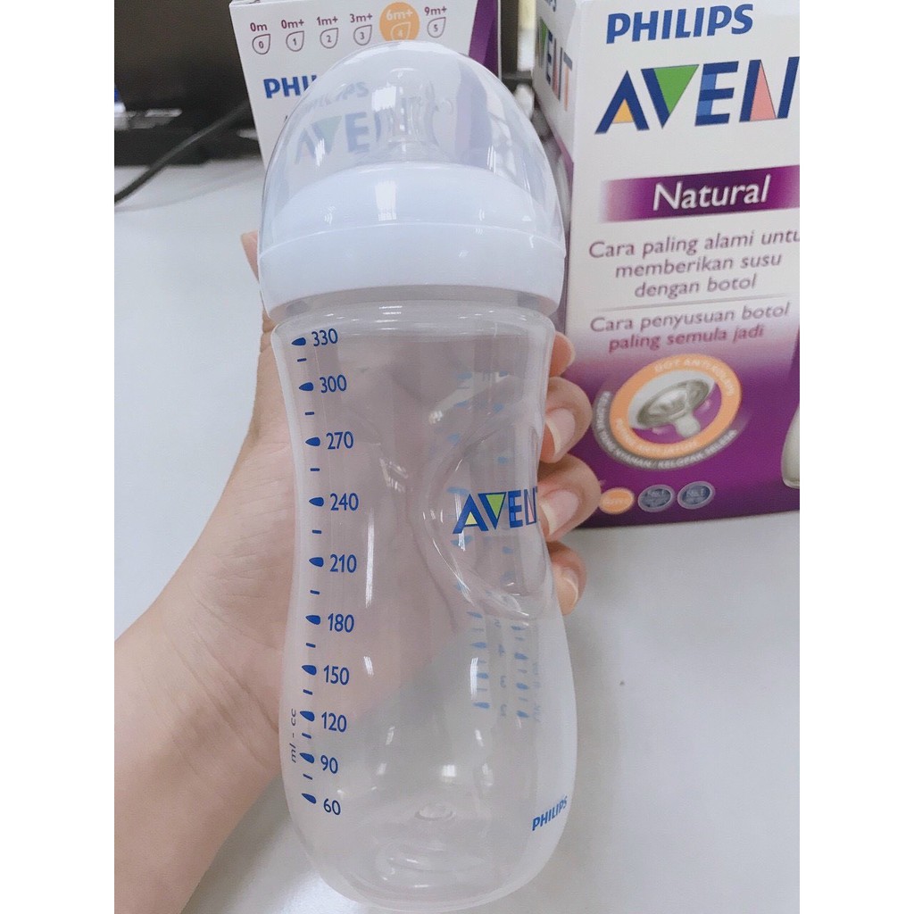 [Được chọn núm] Bình sữa chống đầy hơi Philips Avent Natural 125ml 260ml 330ml