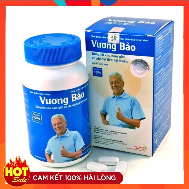 Viên Uống VƯƠNG BẢO Lọ 80 viên - Hỗ trợ giảm kích thước tiền liệt tuyến.