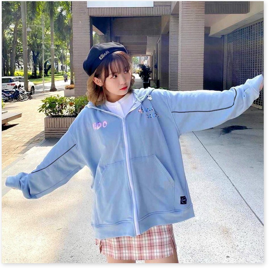 ÁO KHOÁC NỮ VÃI NỈ FORM RÔNG IN HÌNH HỌA TIẾT XIN ĐẸP THỜI TRANG MỚI KME