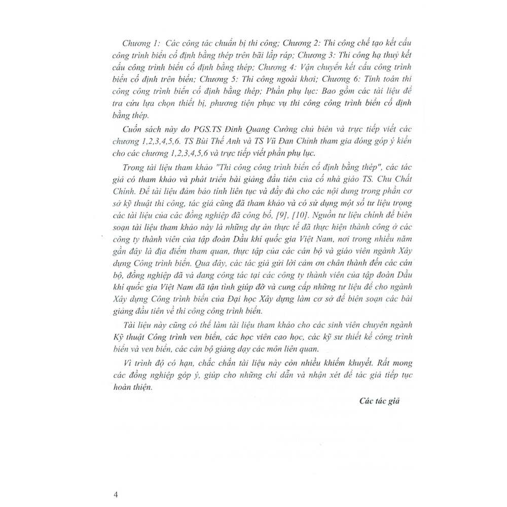 Sách - Thi Công Công Trình Biển Cố Định Bằng Thép