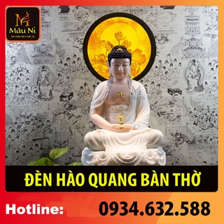 (qc)[SALE HOT] Đèn Hào Quang các loại- in tranh trúc chỉ 198, khung sắt, Đường kính 30cm đặt tượng thờ cao 25cm đến 40cm