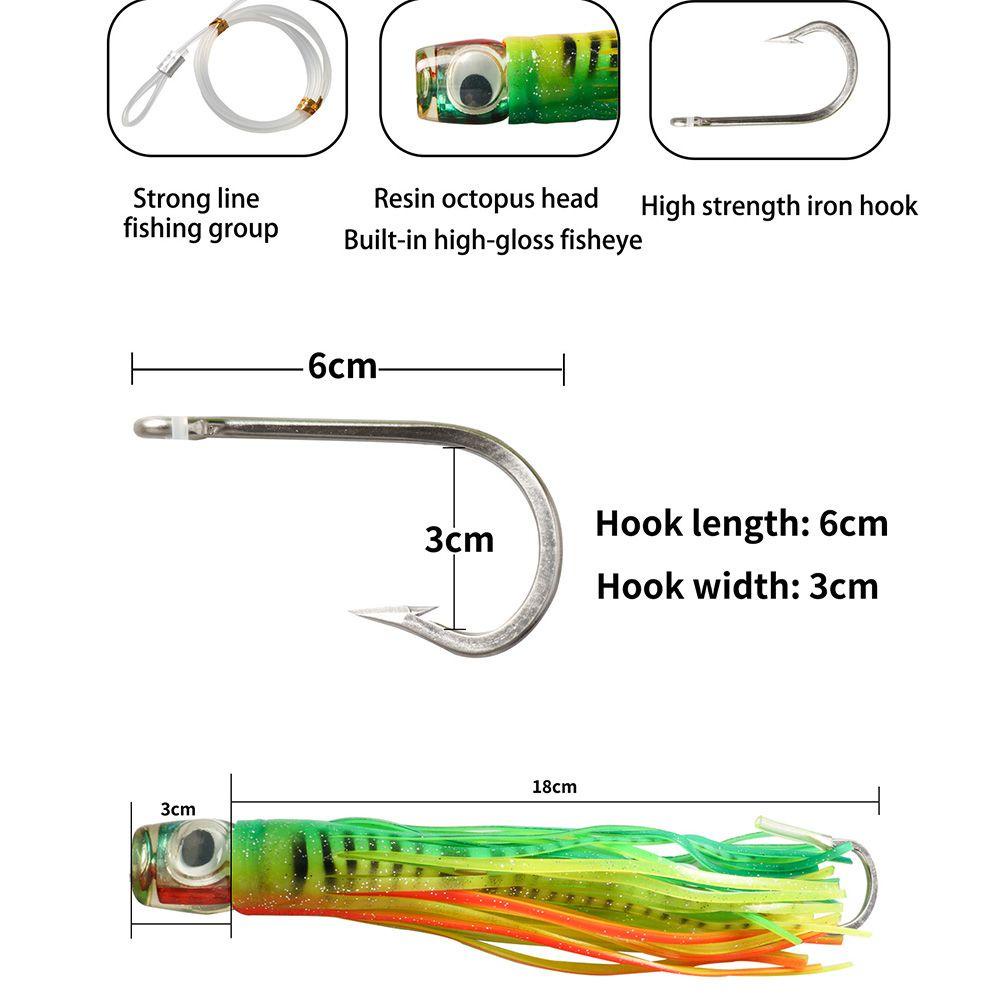 MYRONGVN Mồi Câu Cá Giả Hình Bạch Tuộc 21Cm 100G