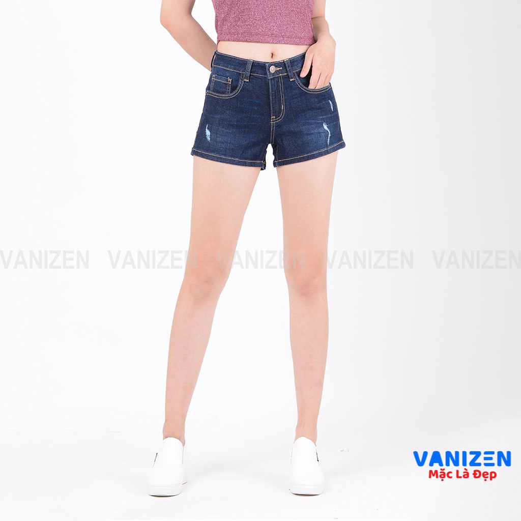 Quần short jean nữ ngắn đẹp lưng cao cạp cao rách hàng hiệu cao cấp mã 426 VANIZEN