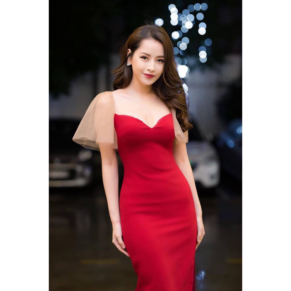 [Hình Thật - Shop Đầm Đẹp] Đầm Ôm Body Dáng Bút Chì Dài Qua Gối Cổ Tim Tai Lưới Dễ Thương Mặc Đẹp Trong Mọi Hoàn Cảnh | BigBuy360 - bigbuy360.vn