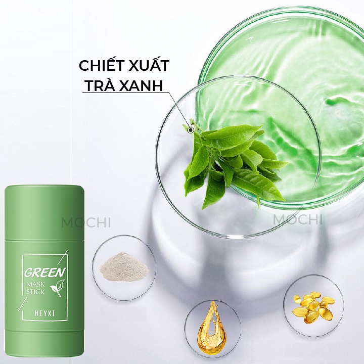 Mặt Nạ Bùn Trà Xanh l Cà Tím Dạng Thỏi Lăn Dưỡng Trắng Da l Ngừa Mụn l Cấp Ẩm Mask Mud Stick Đắp Mặt HEYXI MOCHI SHOP