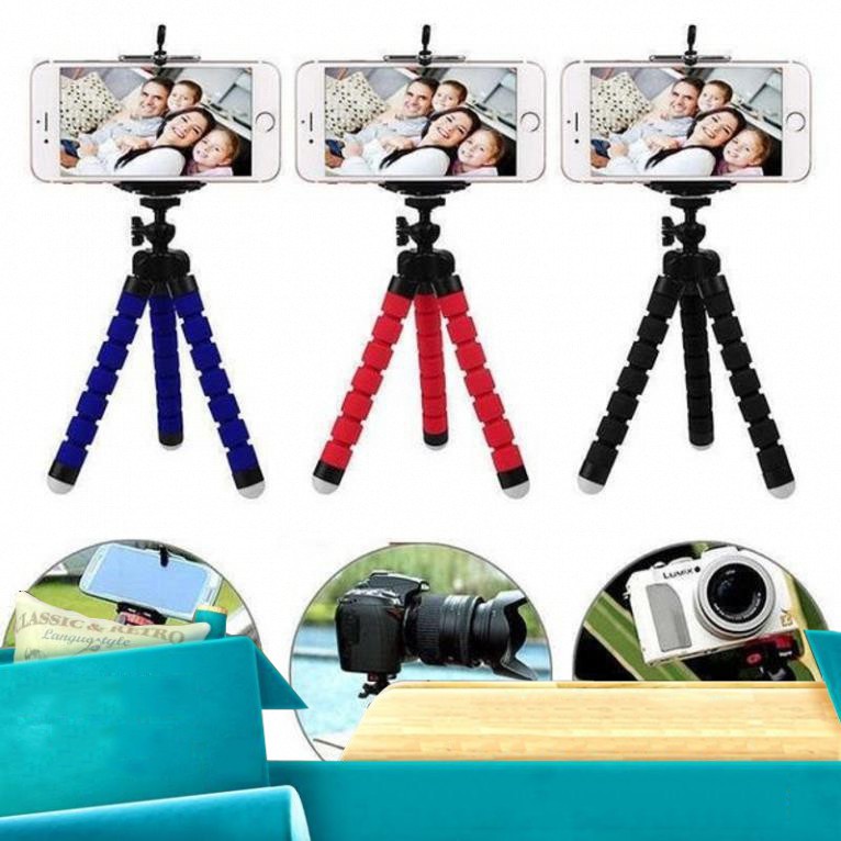 Tripod Bạch Tuộc 3 Chân Để Điện Thoại Để Bàn, Cầm Tay, Tặng Kèm Kẹp Điện Thoại