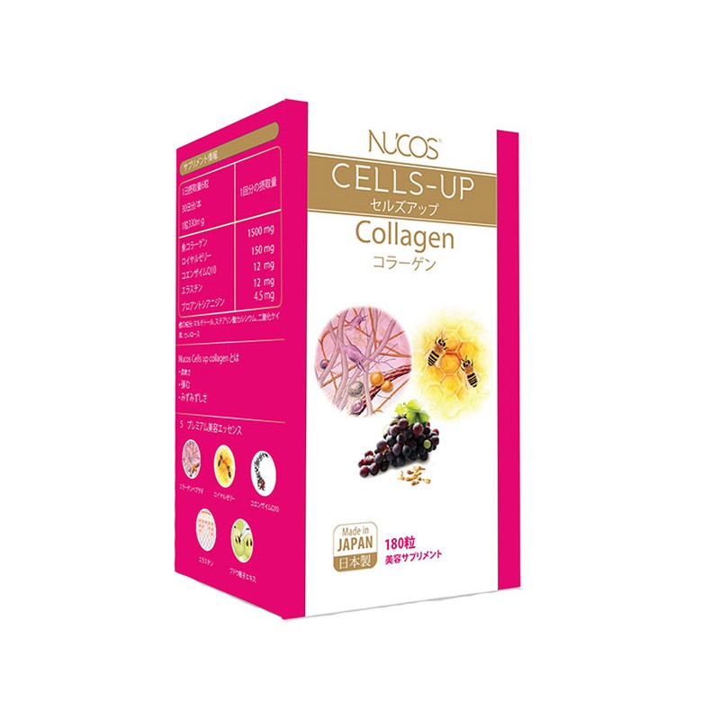Viên uống collagen ngăn ngừa lão hóa Nucos 180 viên dưỡng trắng, giảm nếp nhăn (cell-up) - Hachi Hachi Japan Shop