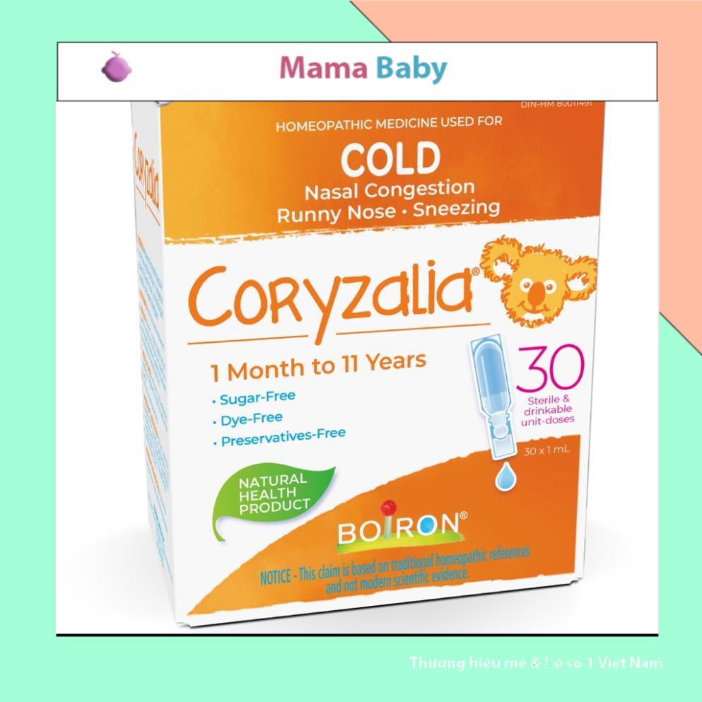 Muối uống vi lượng đồng căn Boiron Coryzalia/Coldcalm Canada 30 tép Mamababy