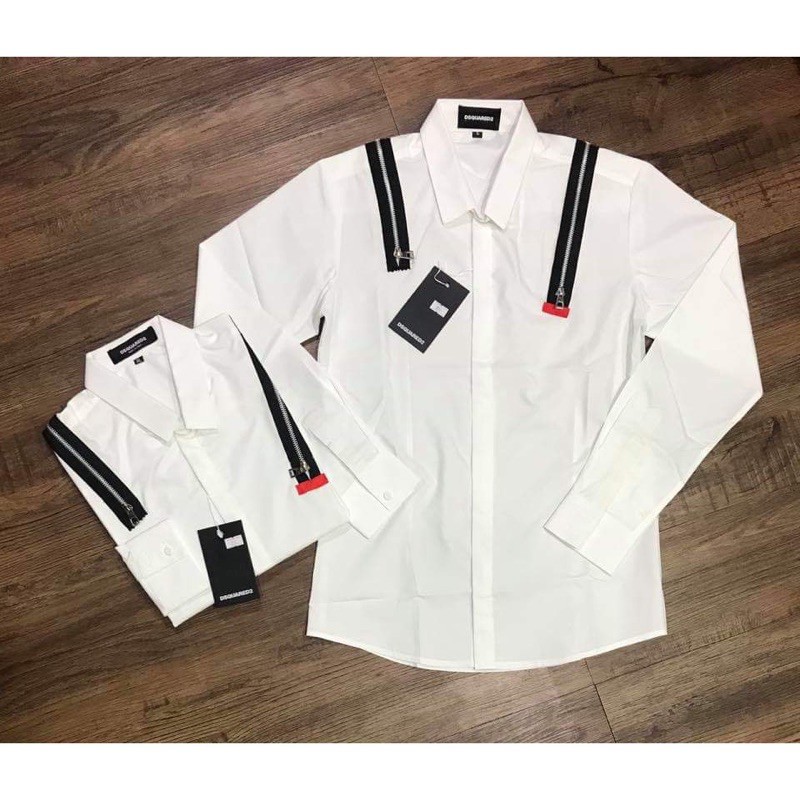 Áo sơ mi dài tay nam,Áo sơ mi trắng khoá zip nổi bật,phong cách full sz M L Xl