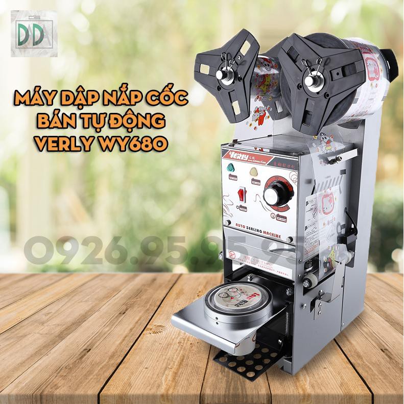 Máy dập nắp cốc bán tự động Verly WY-680 - Tự Động Cuốn Màng - Thiết Bị Máy Móc Pha Chế