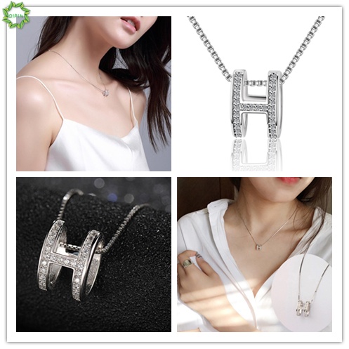 Vòng cổ mặt chữ h đính đá thời trang thanh lịch cho nữ