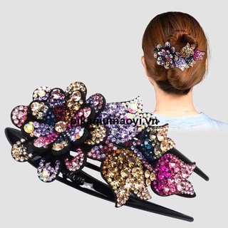 Kẹp tóc cỡ lớn đính lá cây màu đỏ tươi sáng cho người trung niên mới