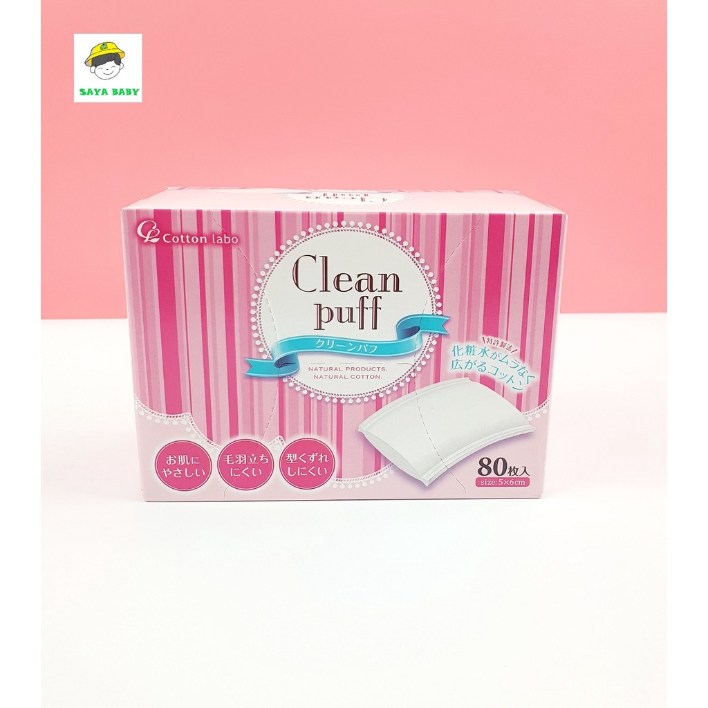Bông tẩy trang cao cấp Clean Puff Nhật Bản 80 miếng/hộp