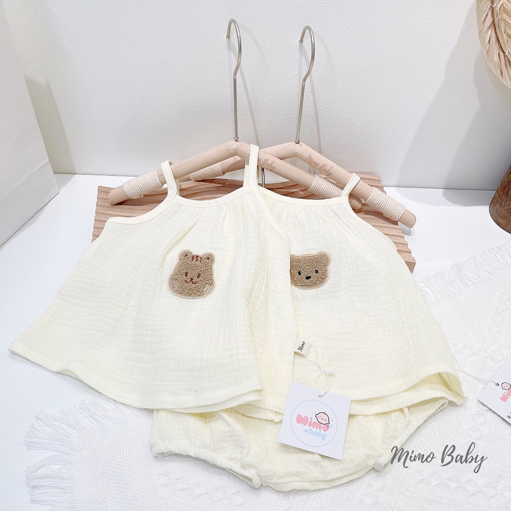 Bộ xô muslin 2 dây đáng yêu Mimo Baby cho bé QA25