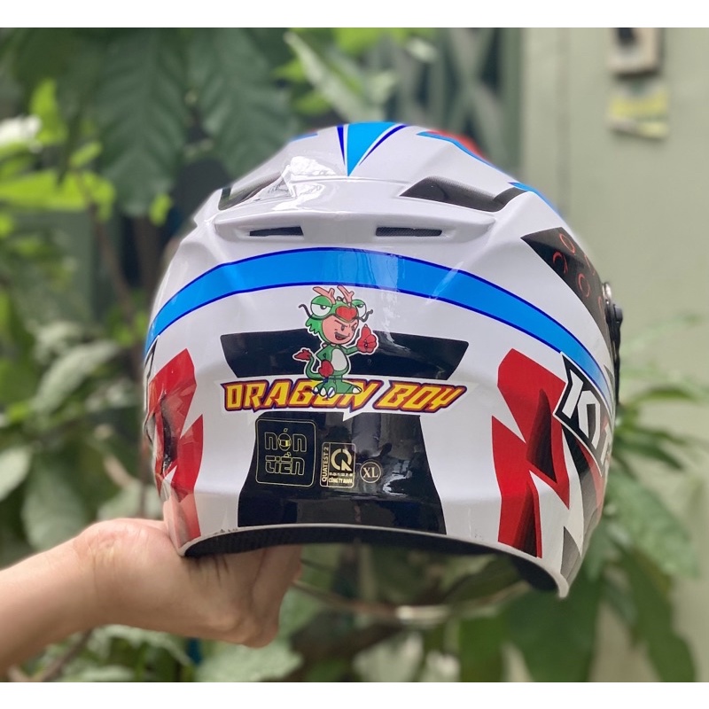MŨ BẢO HIỂM 3/4 1 Kính XH01 TEM DRAGON BOY CỰC ĐẸP, TẶNG LOGO KYT VÀ BH 12 THÁNG