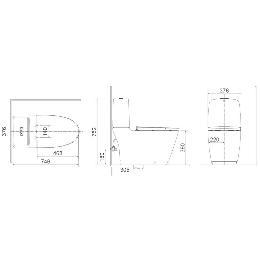 Bồn Cầu INAX AC-832VN 2 Khối Xả Nhấn Aqua Ceramic - chính hãng cam kết hàng đúng như hình ảnh