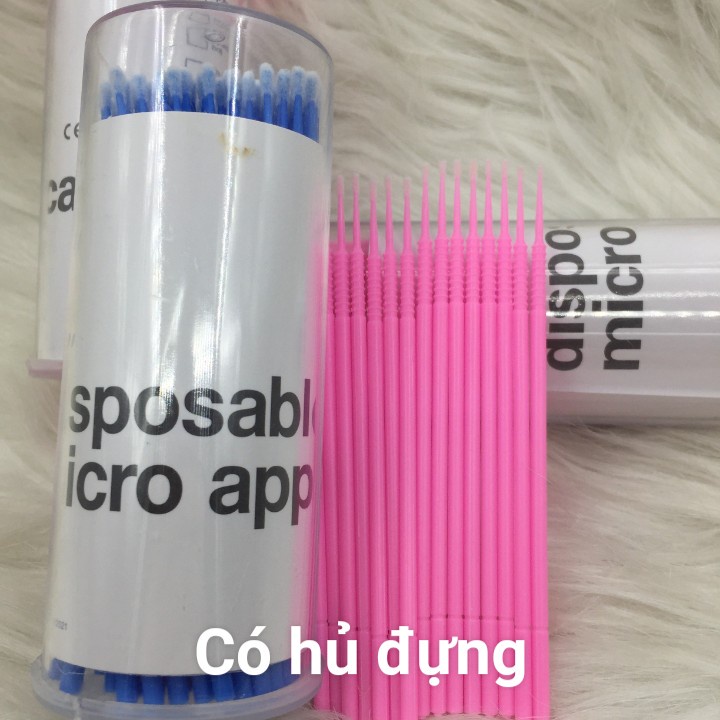Tăm tháo mi - gỡ mi đàu nhỏ hũ 100 cây - dụng cụ nối mi